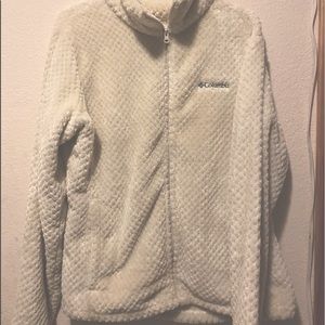 Columbia Super Fuzzy White Sweater